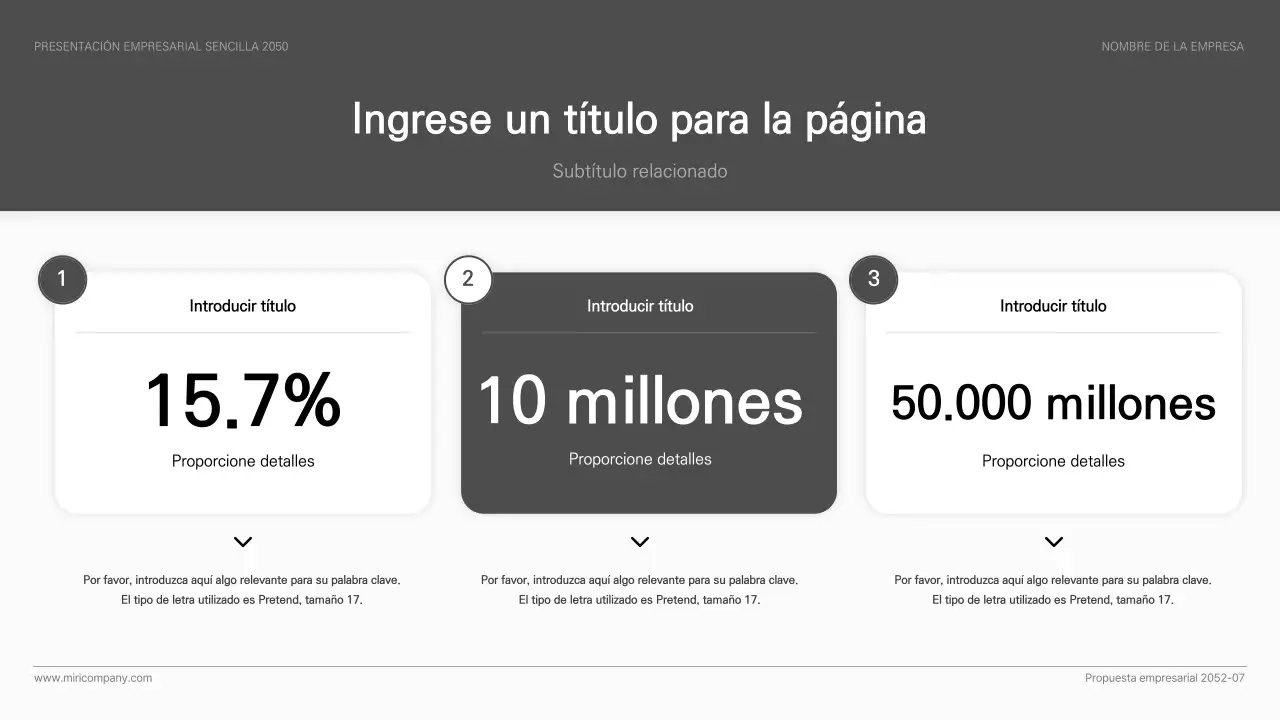 Presentación empresarial de estilo sencillo y básico en blanco y negro