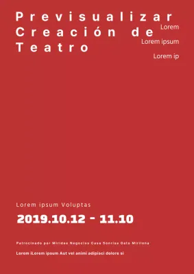 Cartel de concierto sencillo con texto en rojo y blanco