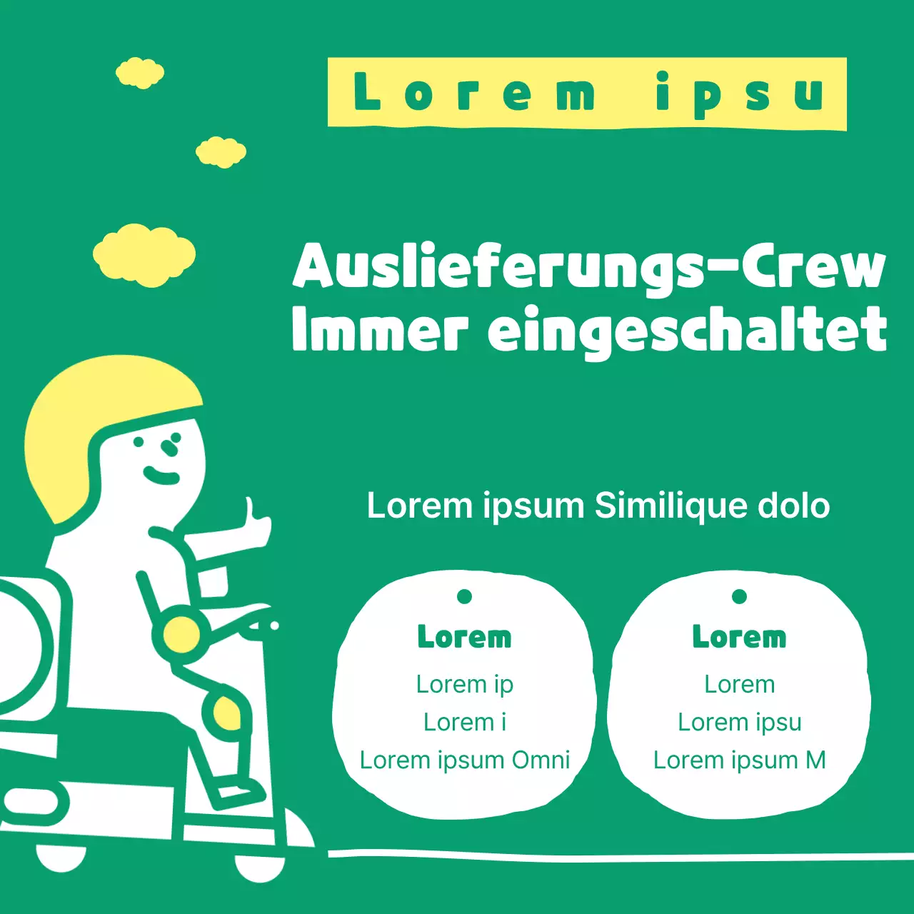 Rekrutierung niedlicher fluoreszierender und grüner Zusteller und Zustellerinnen