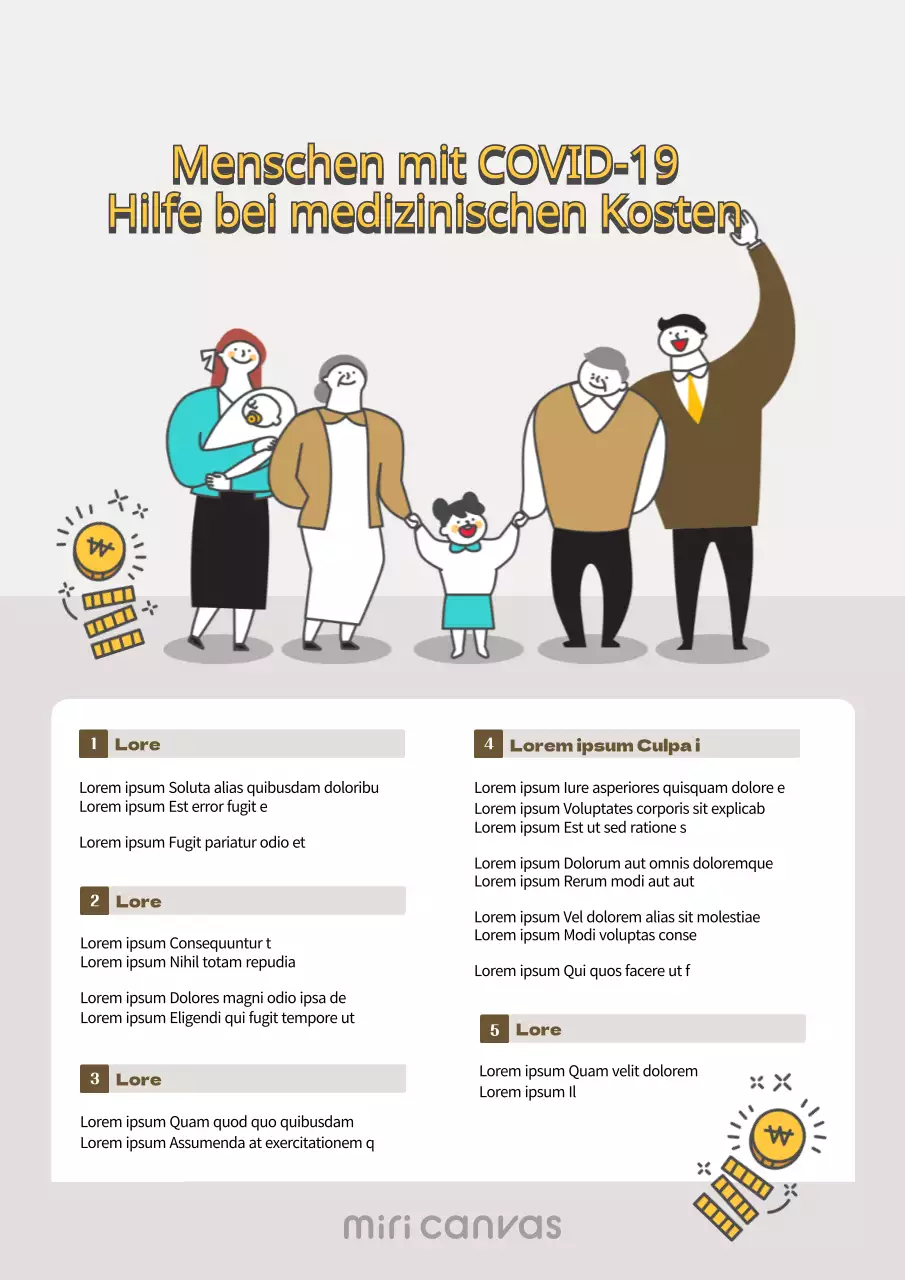 Plakat zur Information über die Kostenübernahme für die Behandlung des Coronavirus in Brunton