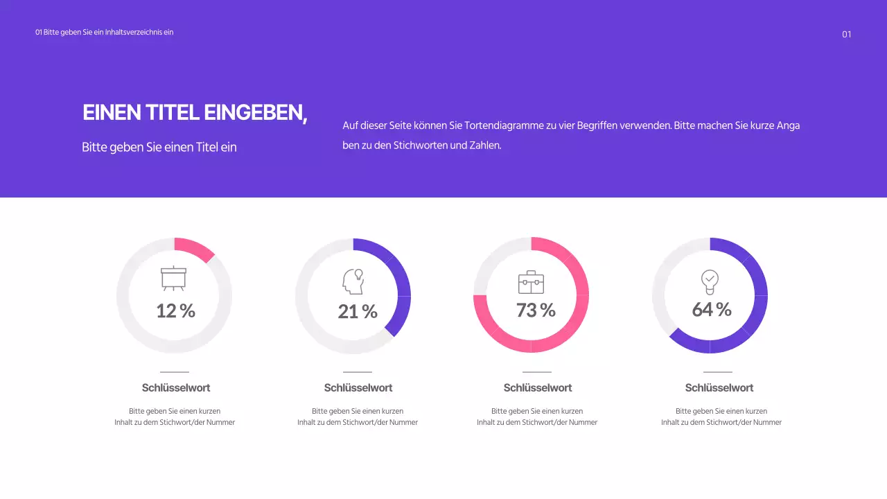 Tortendiagramm mit einem einfachen Konzept
