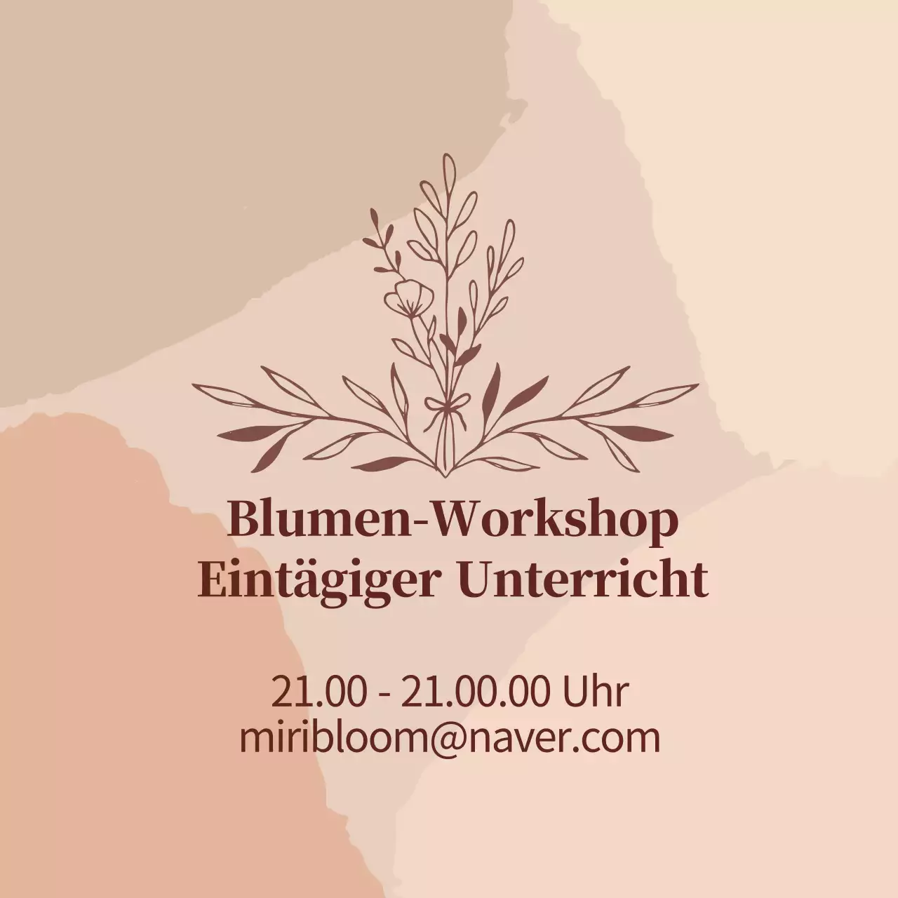 Beige Illustration Vintage Blume einen Tag Klasse Werbeetikett