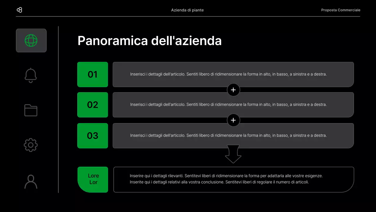 Proposta di business in nero e verde concetto di foglia naturale