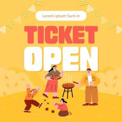 Promoot een kitscherig campingfestival in het geel