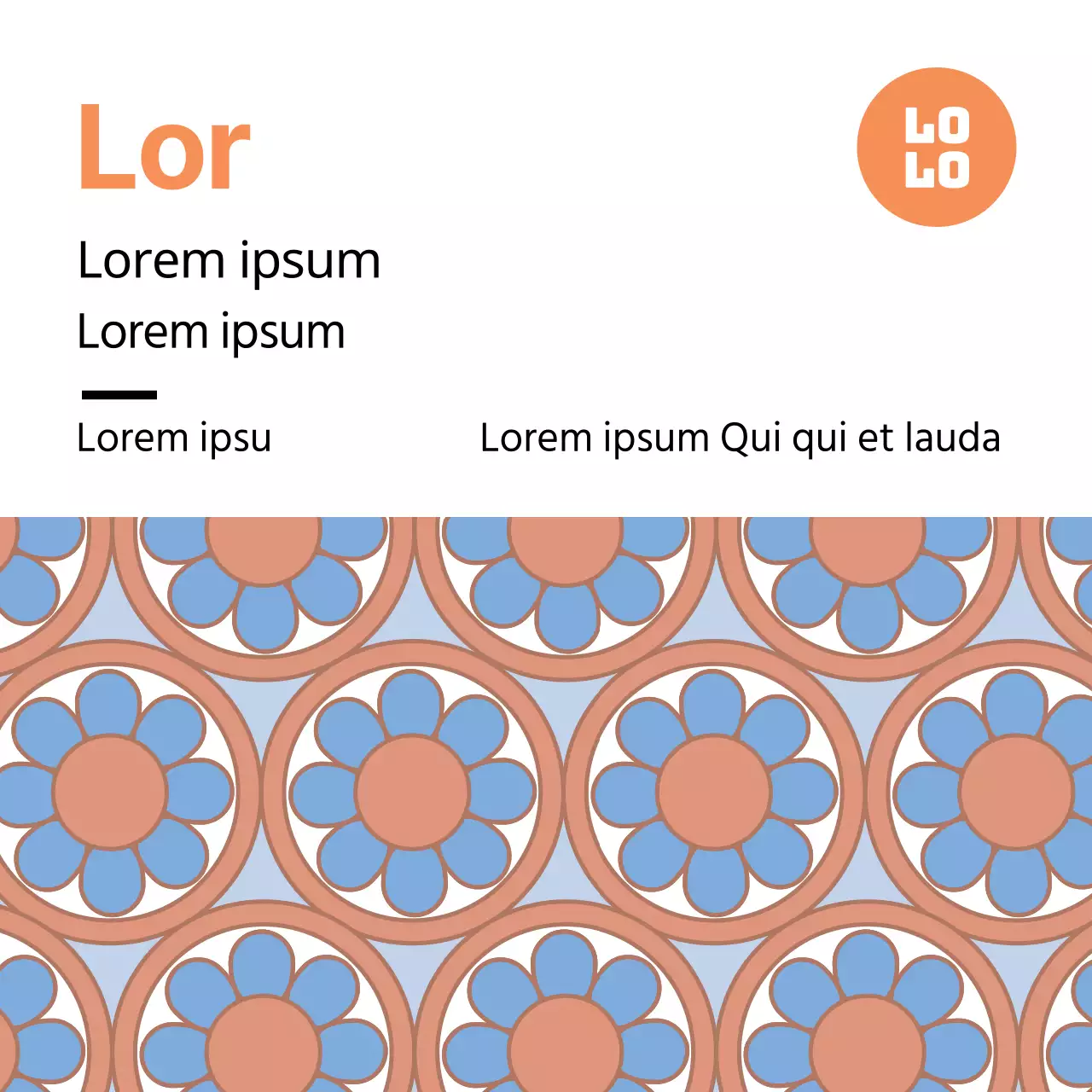 Traditioneel hanwa voedseletiket met oranje patroon