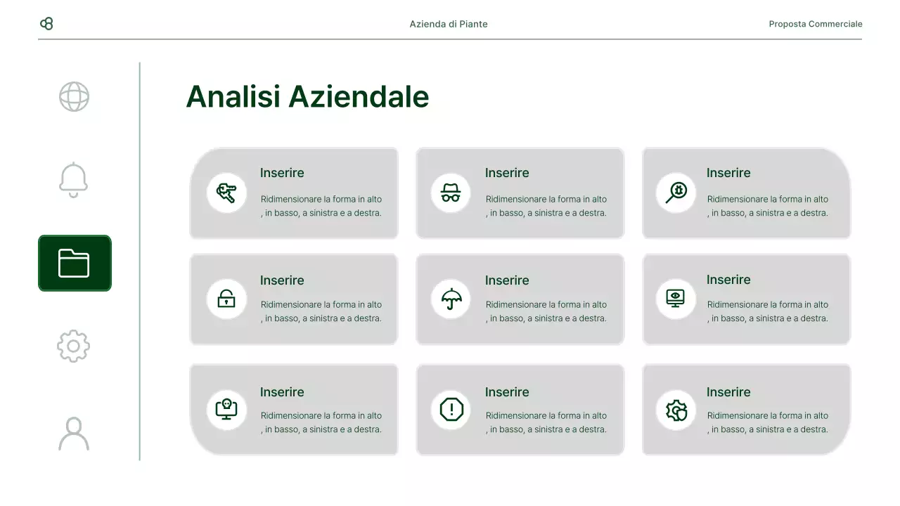 Proposta di business in bianco e verde concetto di foglia naturale