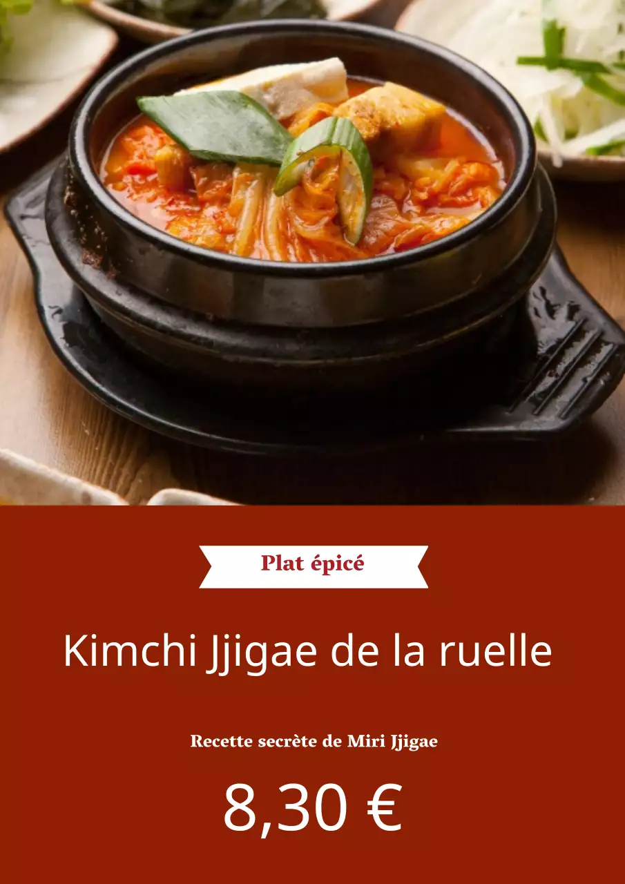 Menu Ramen aliments en rouge