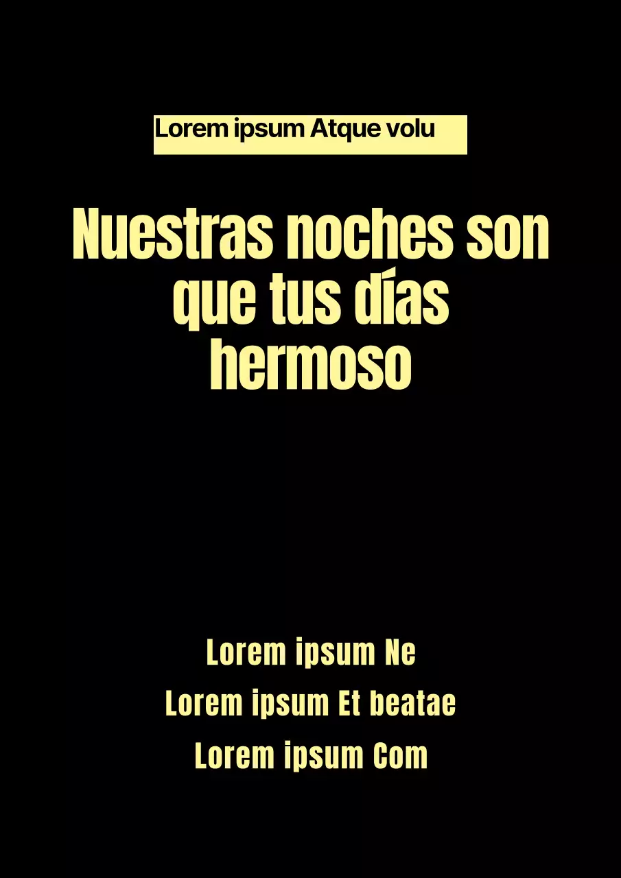 Un sencillo folleto negro y amarillo para una fiesta de despedida de empresa