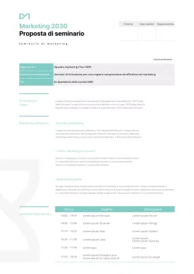 Proposta di seminario in grigio e menta