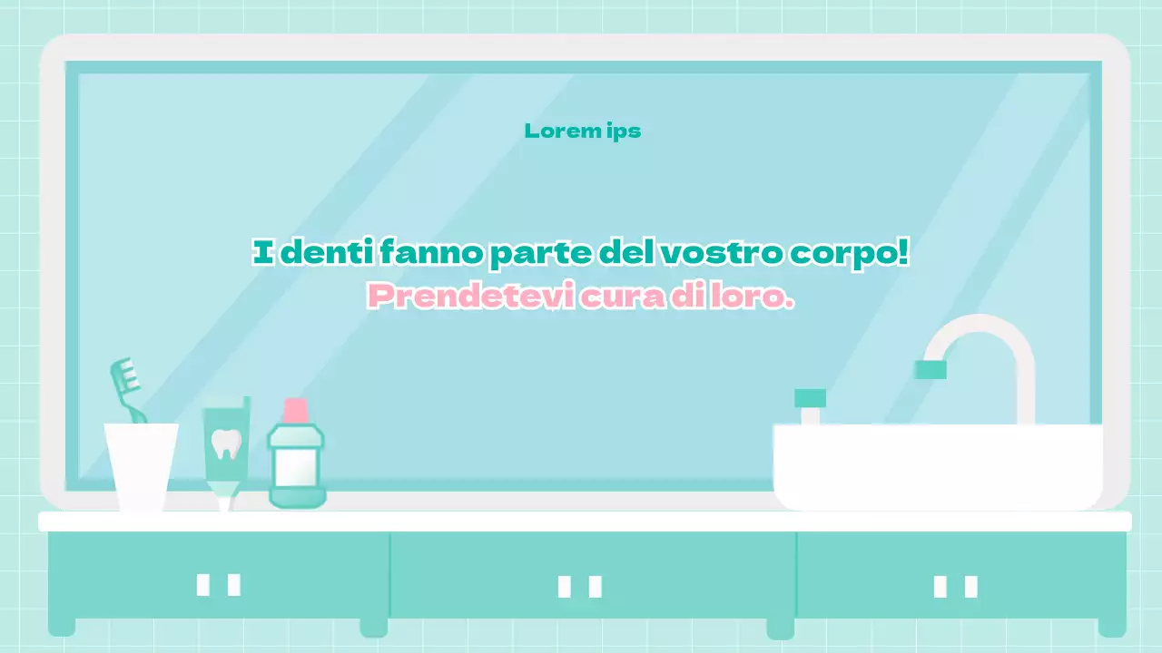 Illustrazione di un bambino carino alla mentaEducazione alla salute dentale