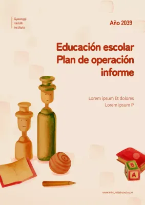 Concepto de informe escolar con ilustración en rojo