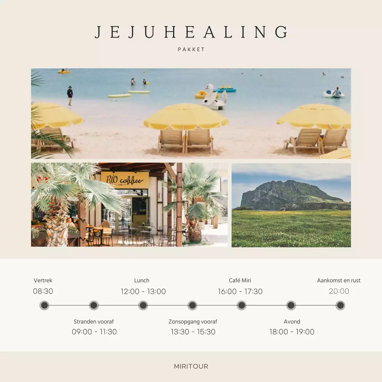 Een pastel, vintage, op fotoboeken geïnspireerde, schone en eenvoudige reis om te genezen op het eiland Jeju