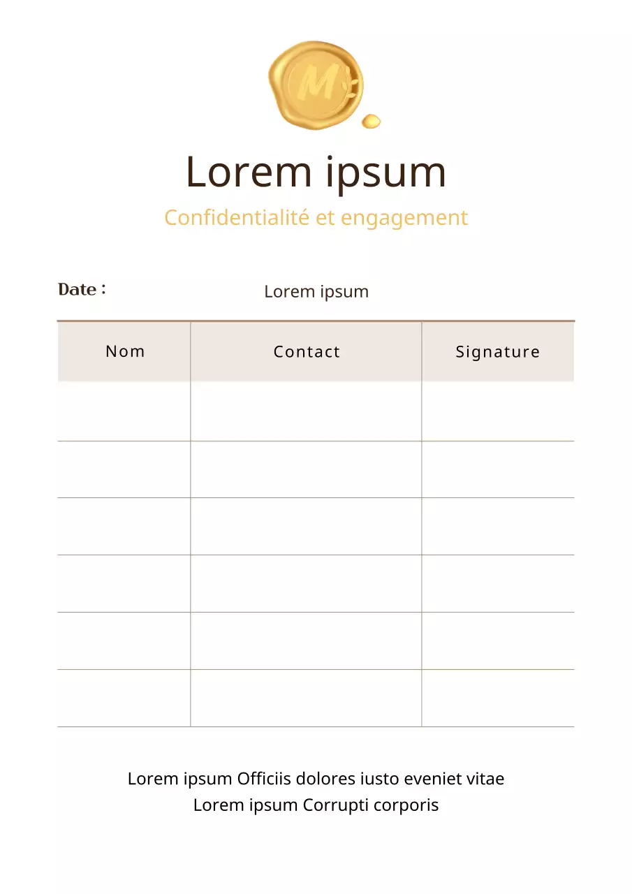 Les caveats et les engagements de l'Escape Room en papier à lettres vintage marron.