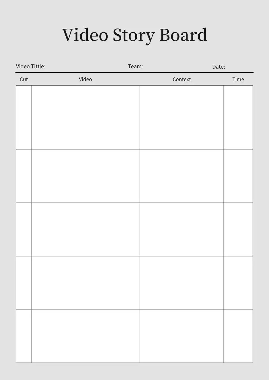 Grey Minimal Video Planner