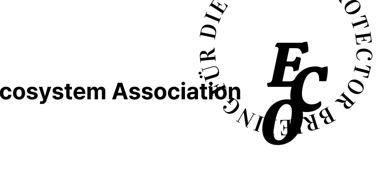 Einfaches Text-Symbol Logo-Stil Ökosystem Verband PR und Förderung