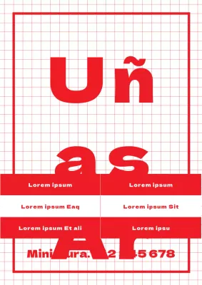 Promociona un sencillo menú de tienda de decoración de uñas con un diseño cuadriculado en rojo