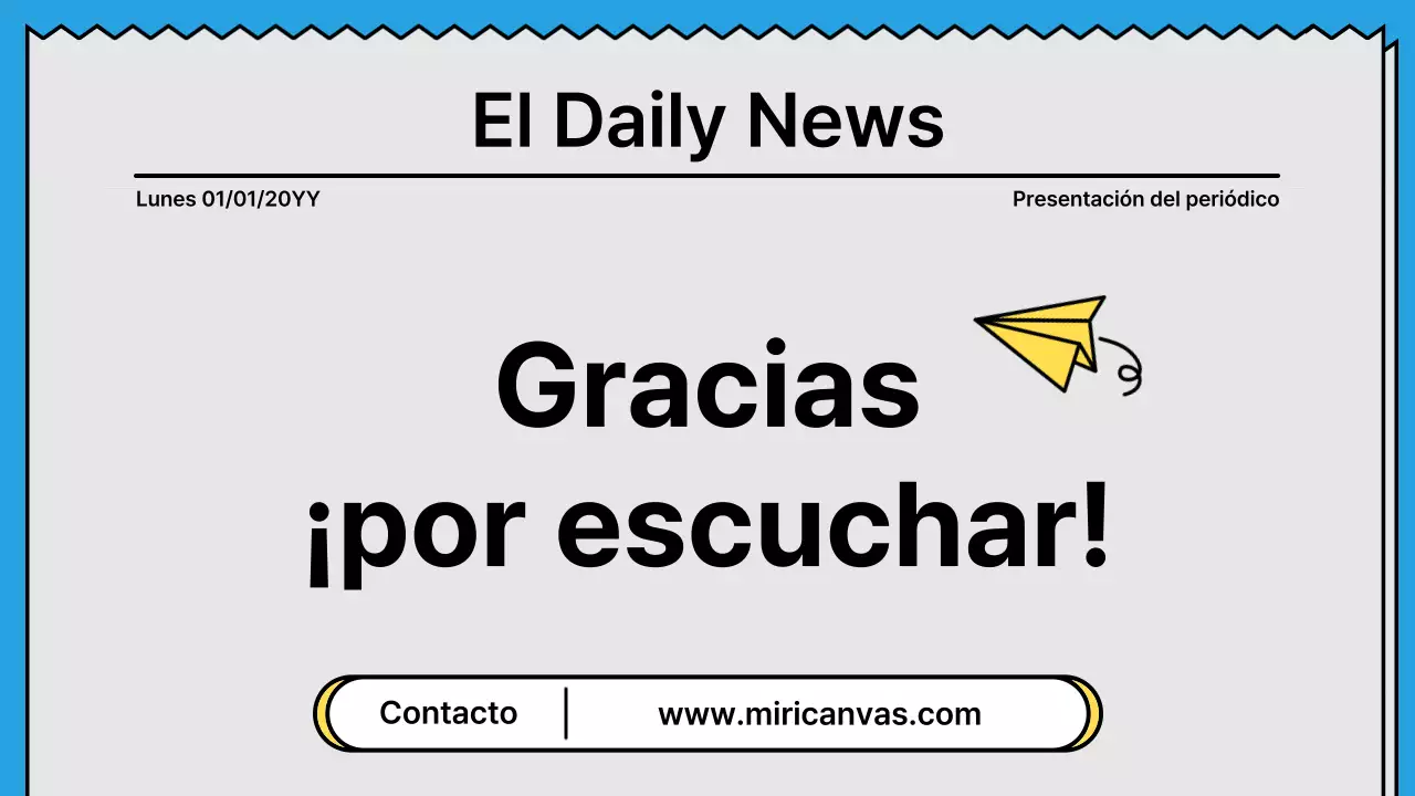 Líneas atrevidas y presentación llamativa en un concepto de periódico con acentos en amarillo y azul claro.