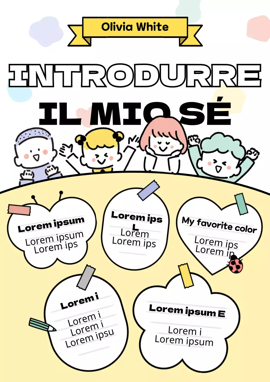 Carino il concetto di bio del bambino giallo e bianco