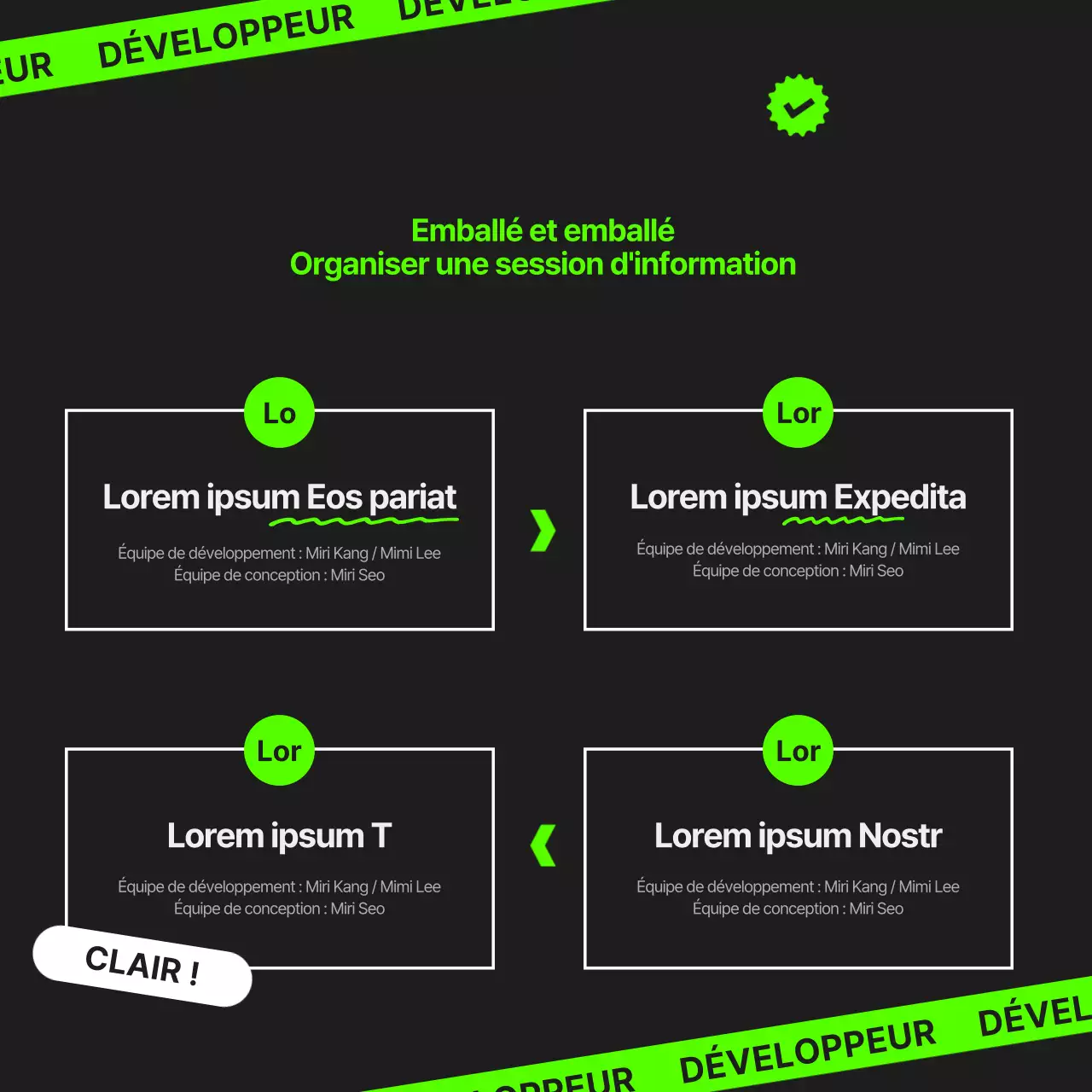 Offres d'emploi en ligne en noir et en couleurs fluorescentes