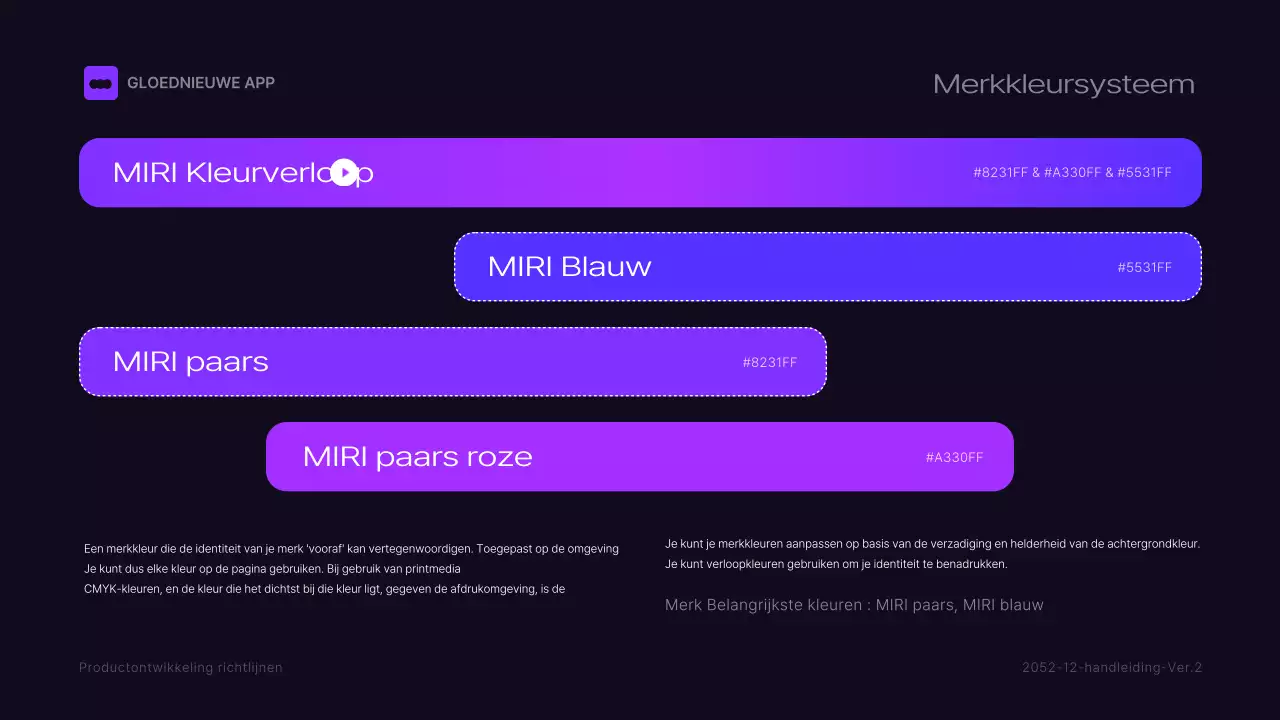 Zwarte en paarse merkrichtlijnen