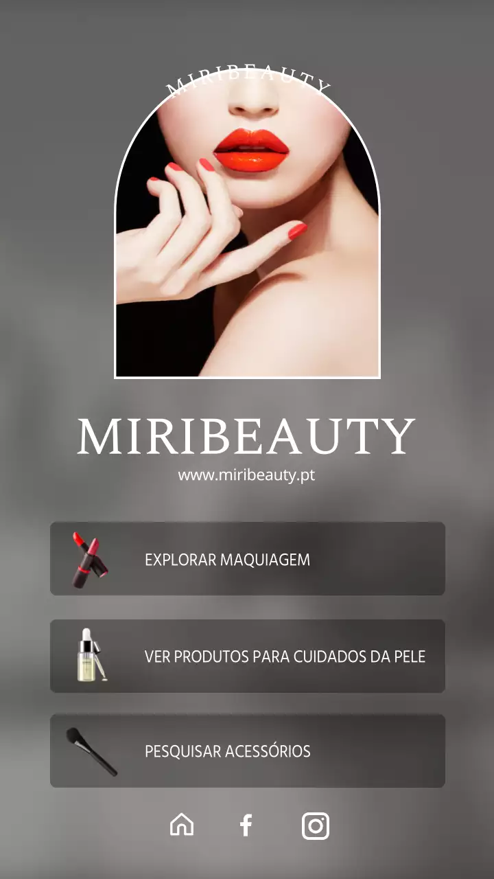 Apresentação de cosméticos com um design simples de botões a preto e branco