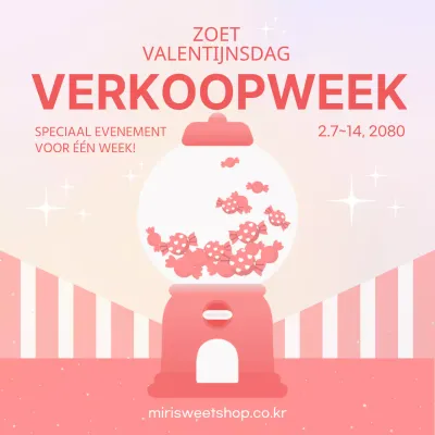 Witte Dag evenement met een roze en beige snoepautomaat concept