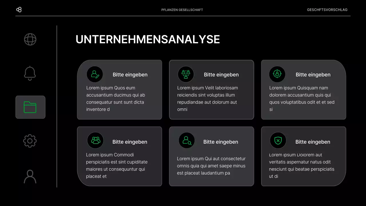 Business Business Vorschlag in schwarz und grün natürlichen Blatt Konzept