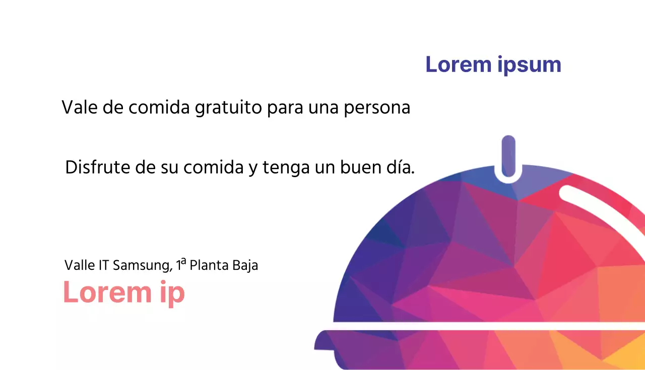 Vale de comida gratuito para una persona