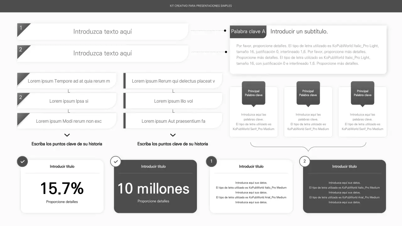 Presentación empresarial de estilo sencillo y básico en blanco y negro