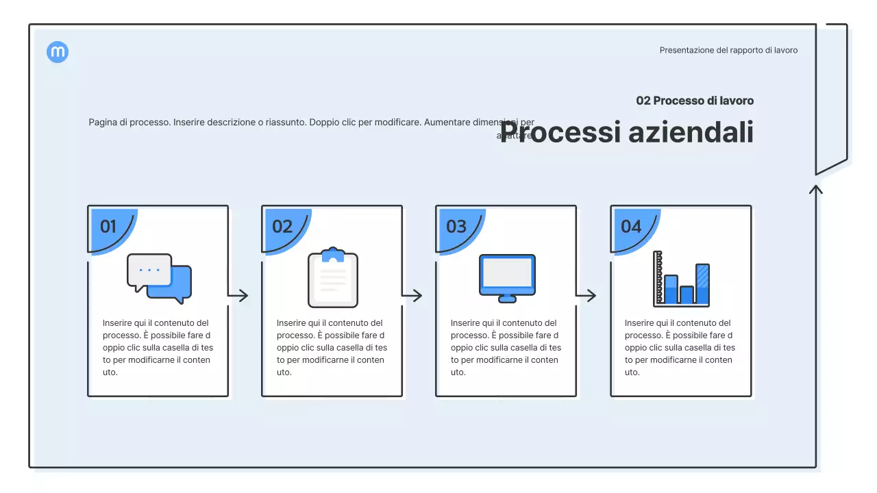 Forme puntiformi con frecce azzurre kit di presentazione aziendale
