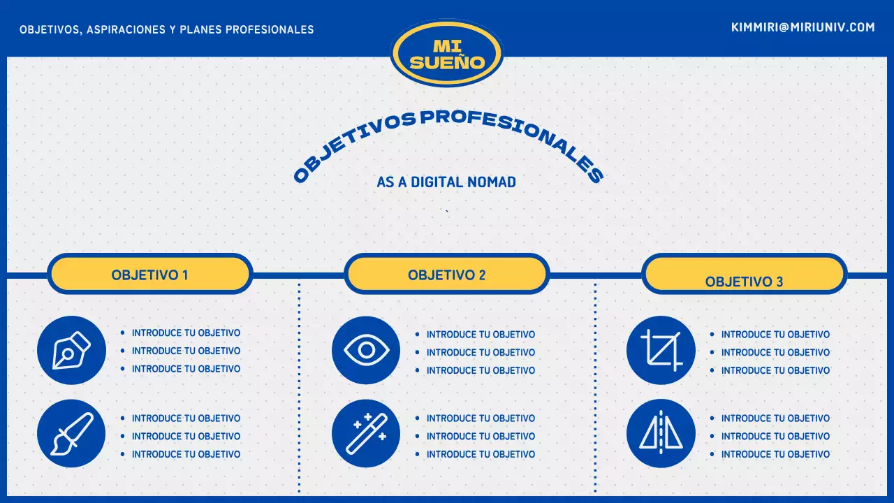 Plan de carrera universitaria azul y amarillo