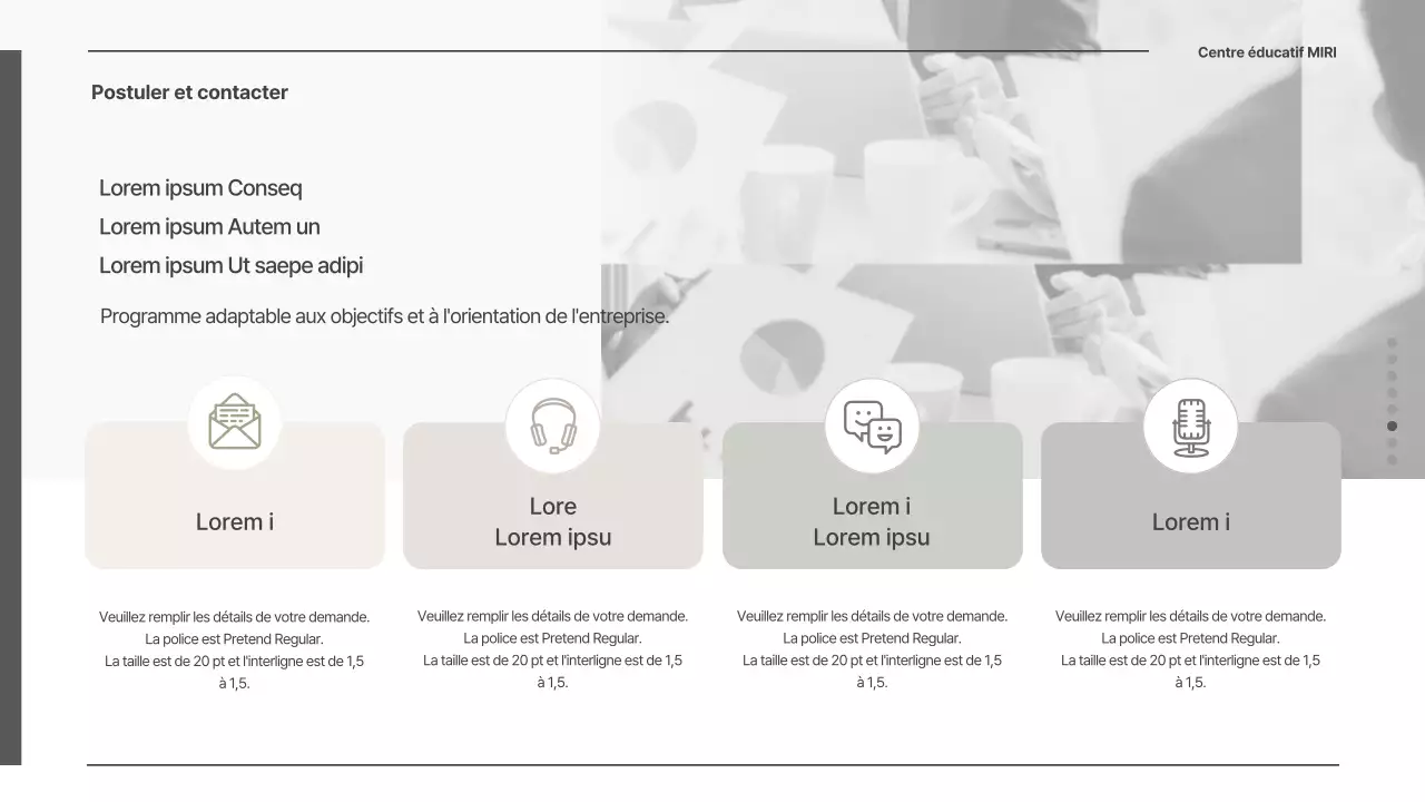Proposition de cours sur le MBTI en beige clair et vert