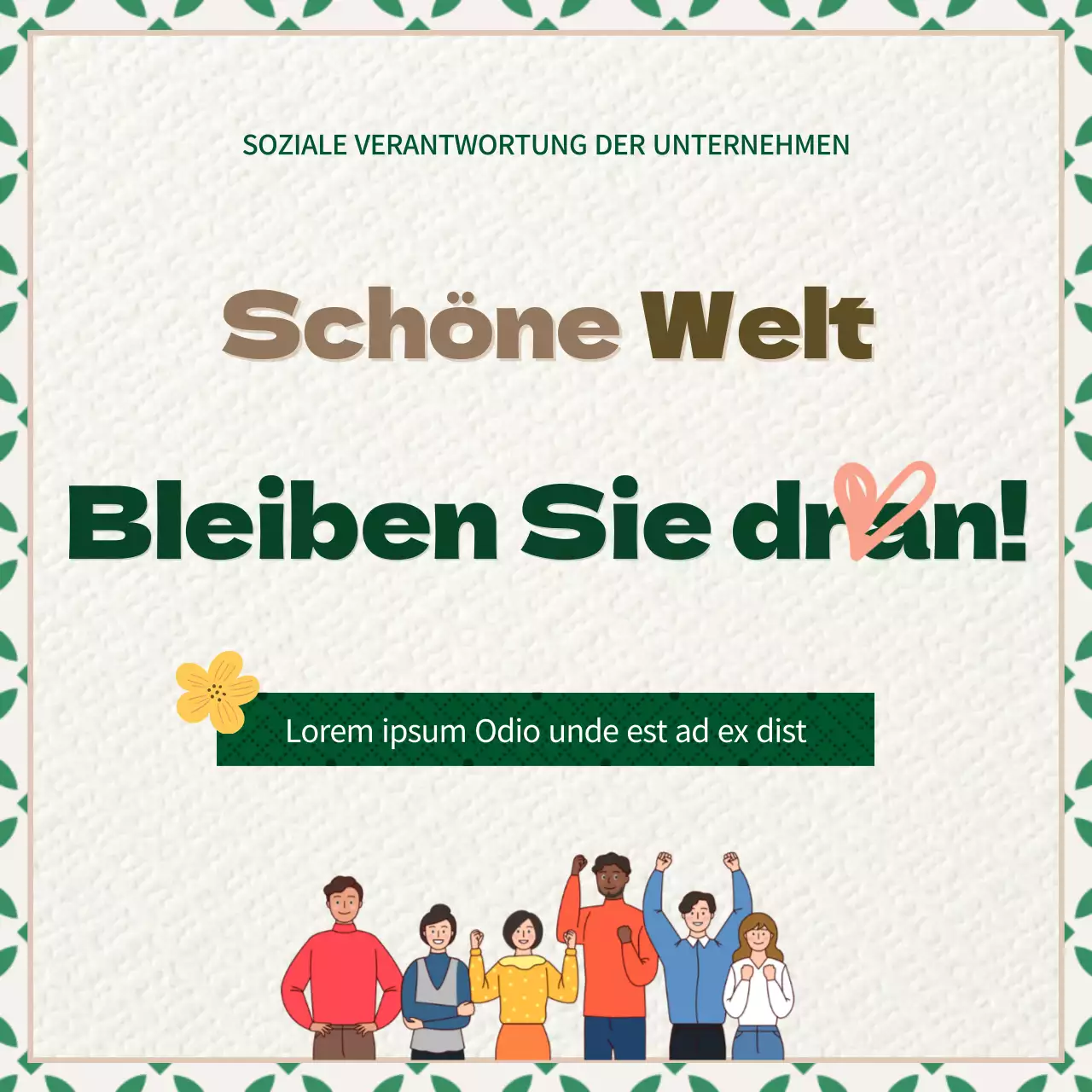 Förderung der sozialen Verantwortung von Unternehmen durch grüne und braune Texturen