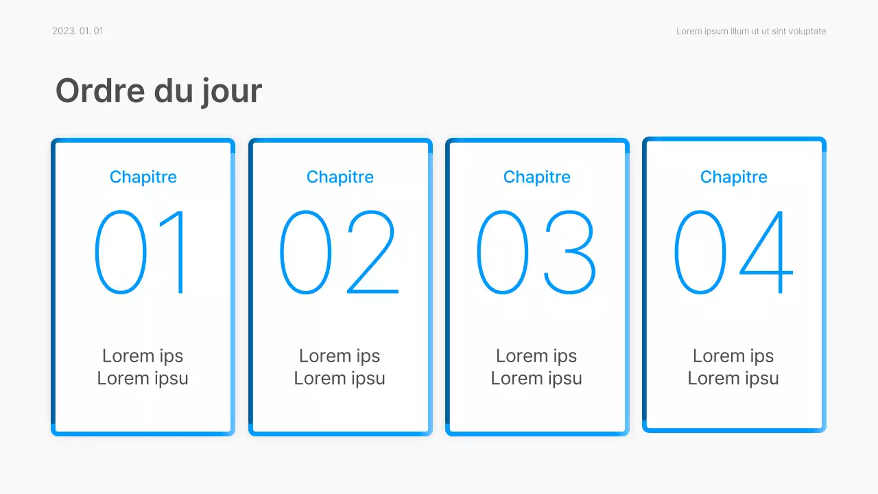 Rapport d'entreprise avec un style dégradé moderne en bleu et blanc