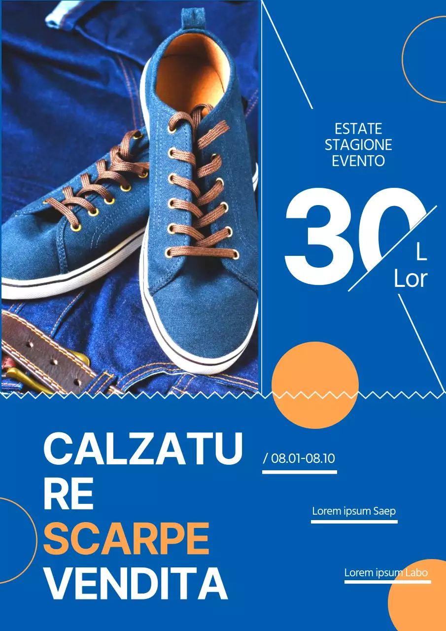 Elegante poster promozionale per i saldi estivi in blu