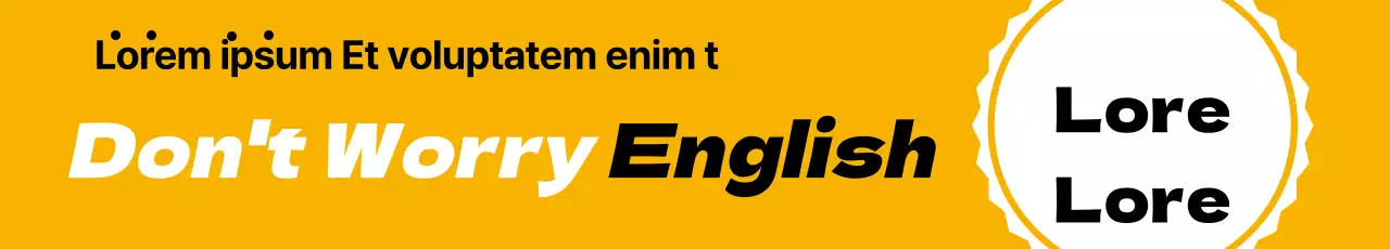 Bannière jaune de l'école de langue anglaise_Garo