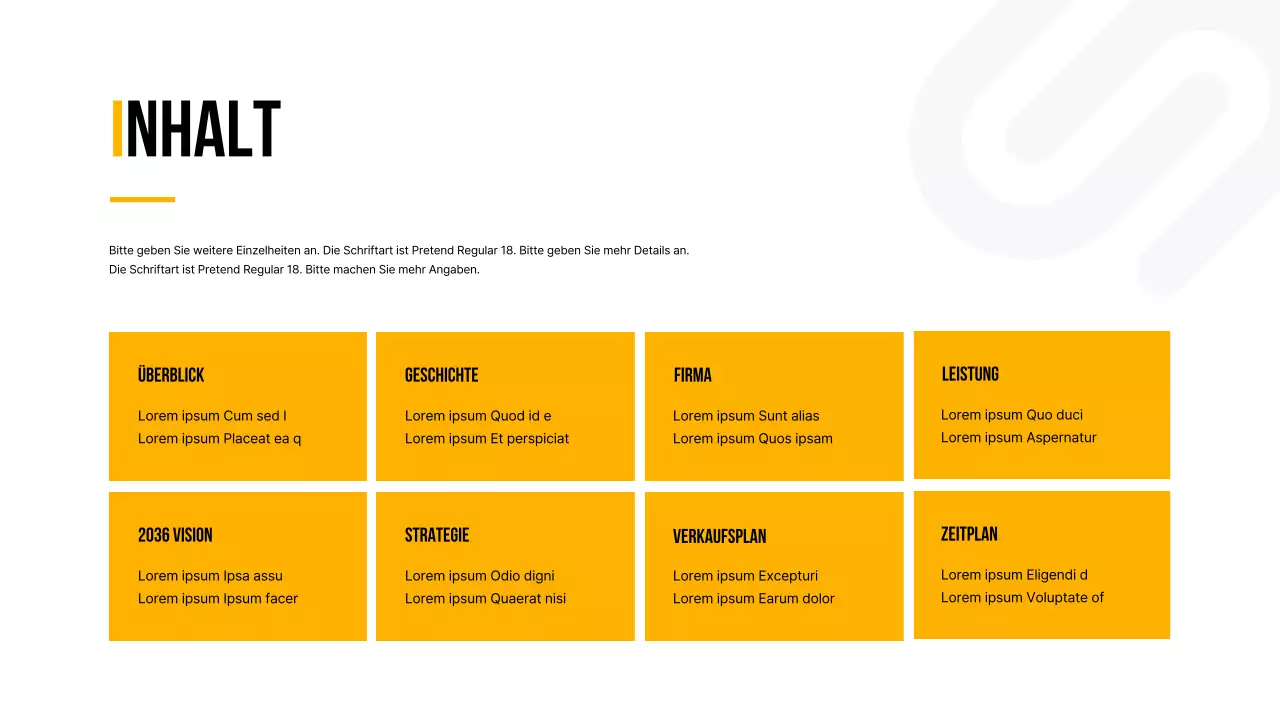 Einfacher Businessplan für das neue Jahr in Weiß und Orange