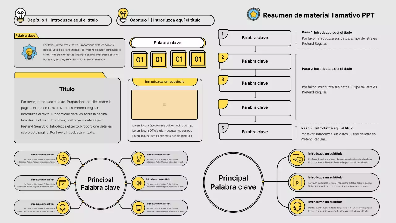 Líneas atrevidas y presentación llamativa en un concepto de periódico con acentos en amarillo y azul claro.