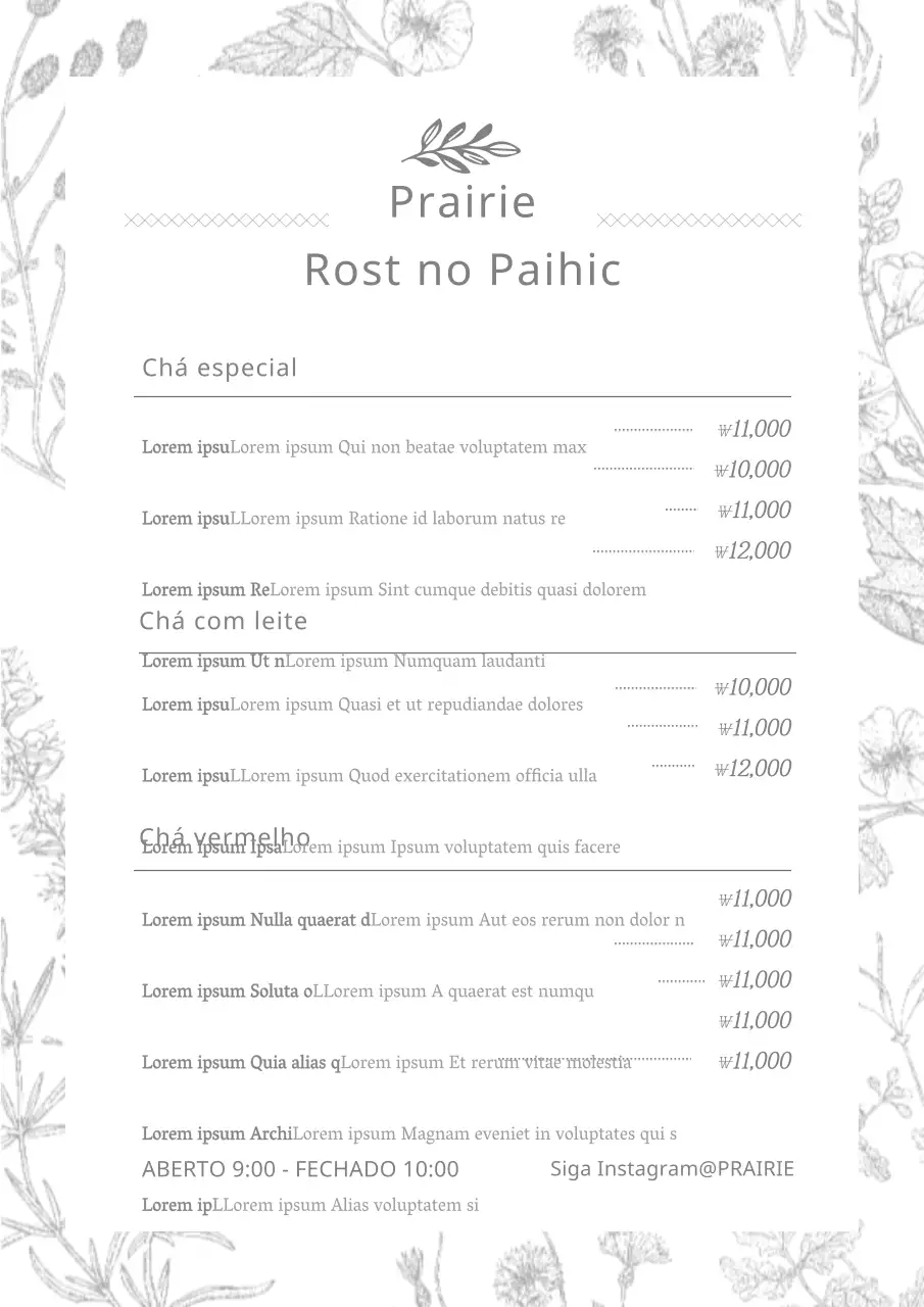 Menus de restaurante