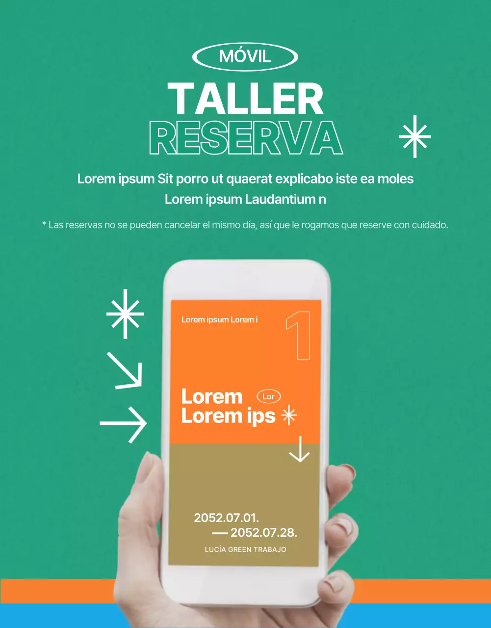 Guía de talleres de beachcombing vintage en verde, naranja y azul