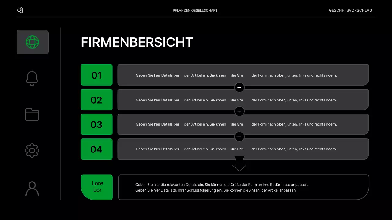 Business Business Vorschlag in schwarz und grün natürlichen Blatt Konzept