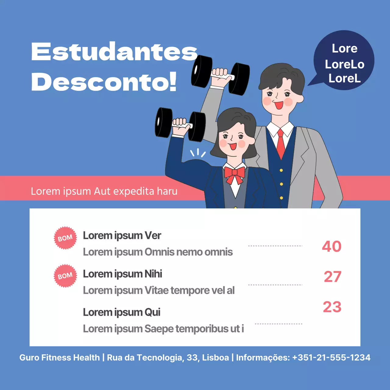 Desconto para estudantes