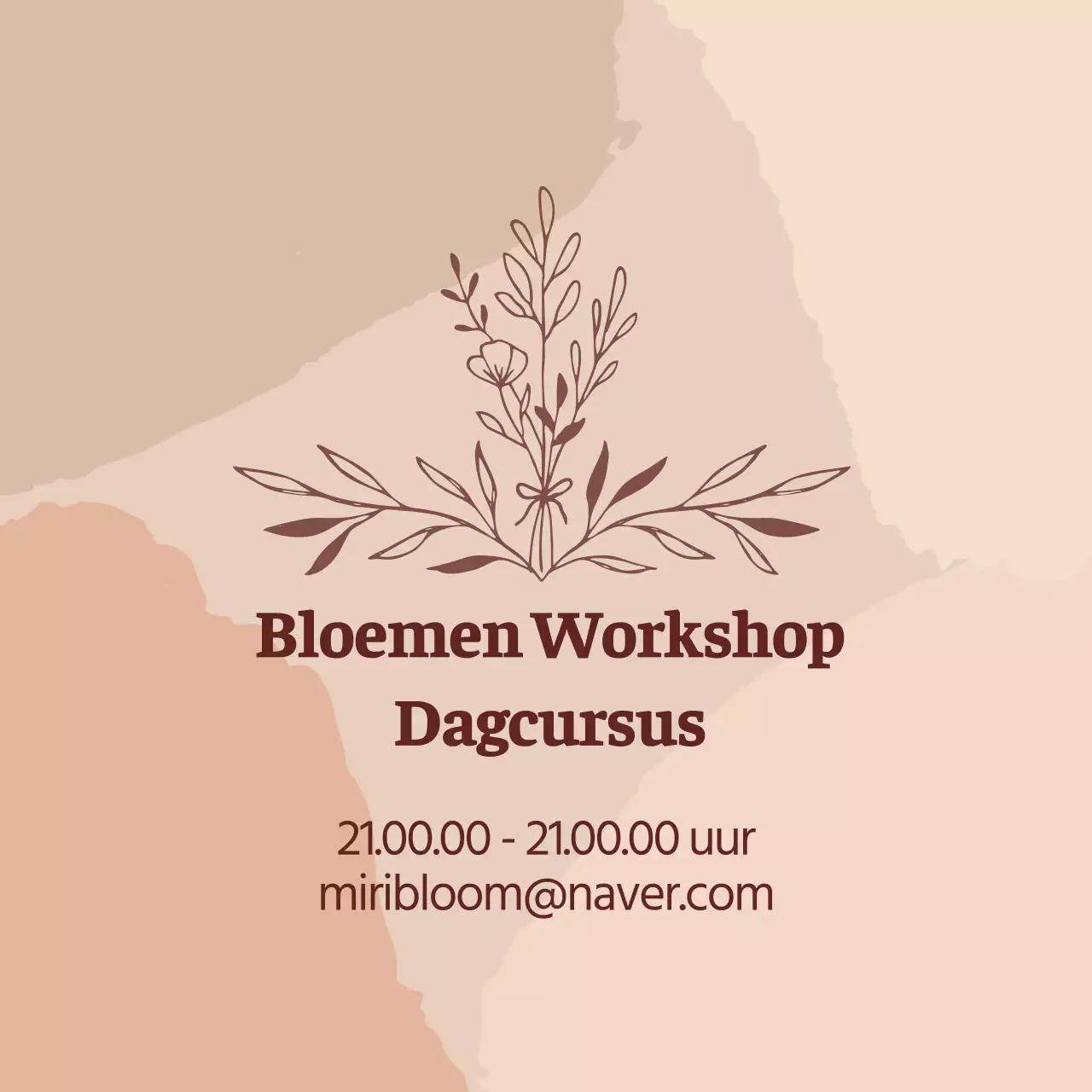 Beige illustratie vintage bloem één dag klas promotie label