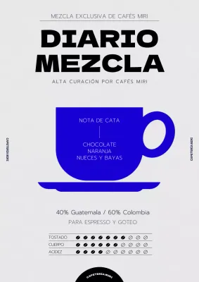 Café en grano azul simple