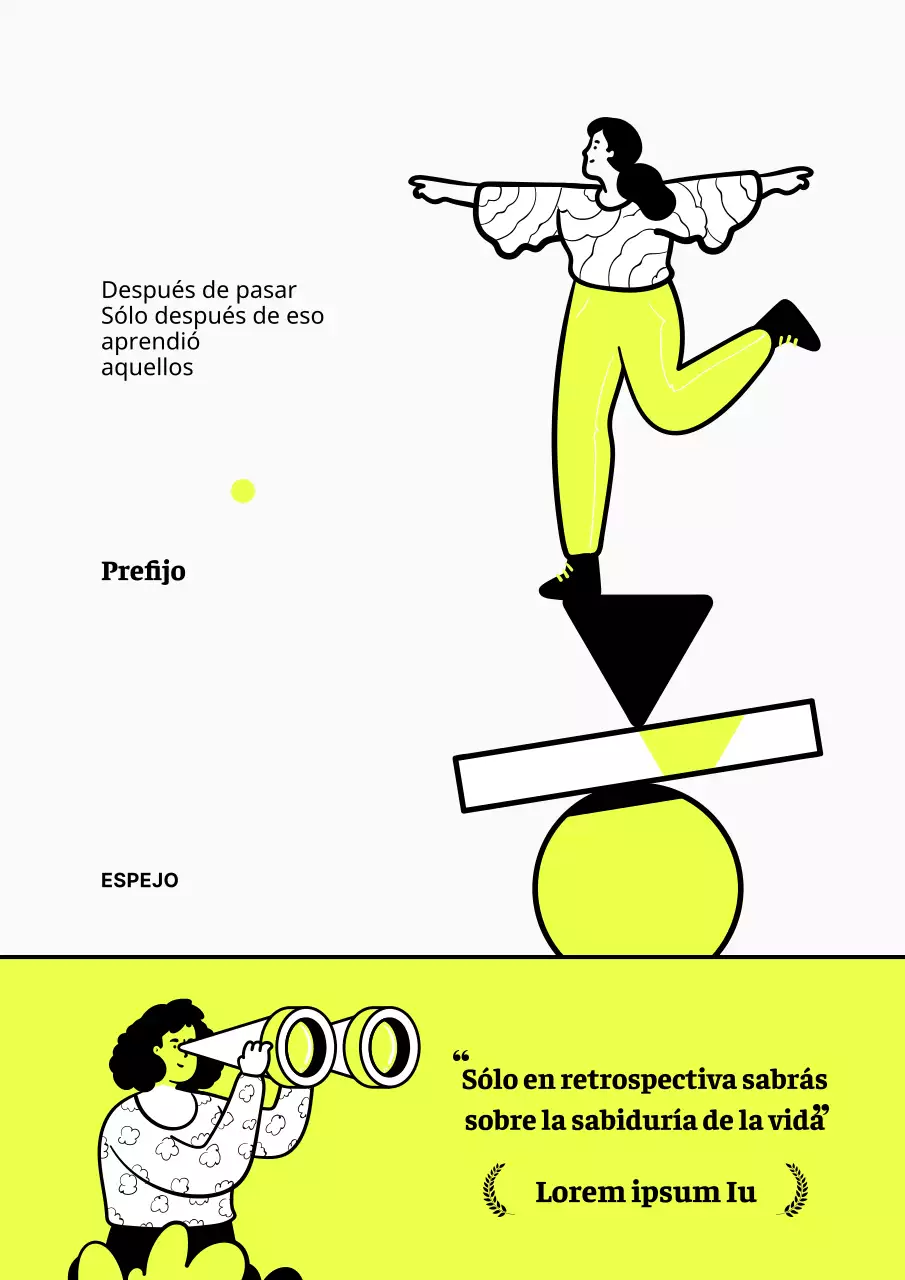 Portada de libro de lecciones de vida en blanco y amarillo