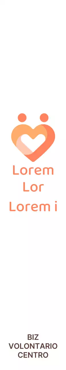 Simbolo semplice e simpatico del logo a forma di cuore con sfumature arancioni per la sensibilizzazione e le promozioni