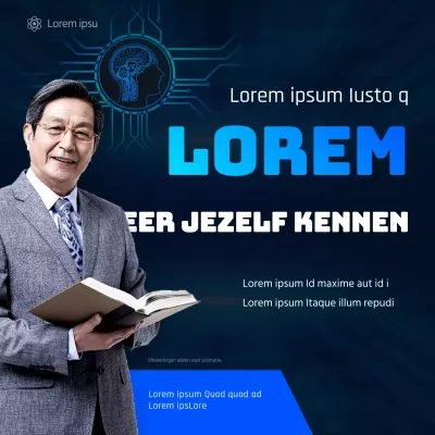 Blauwe, heldere, fotorealistische beelden Praktische concepten Hersenwetenschappen Logisch denken Speciale evenementen promoten