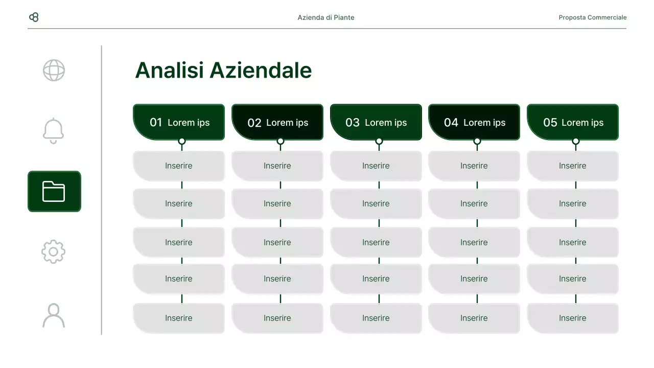 Proposta di business in bianco e verde concetto di foglia naturale