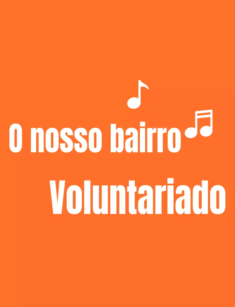 Logótipo de texto rítmico em laranja e branco Organização voluntária