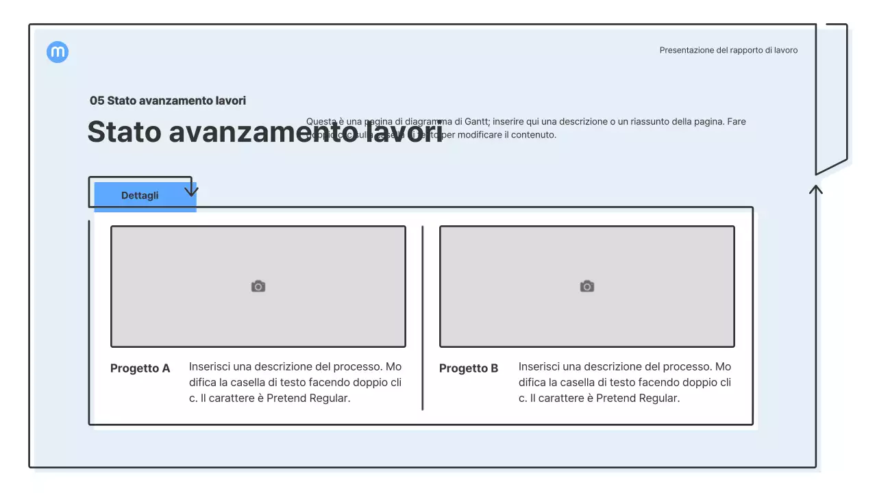 Forme puntiformi con frecce azzurre kit di presentazione aziendale